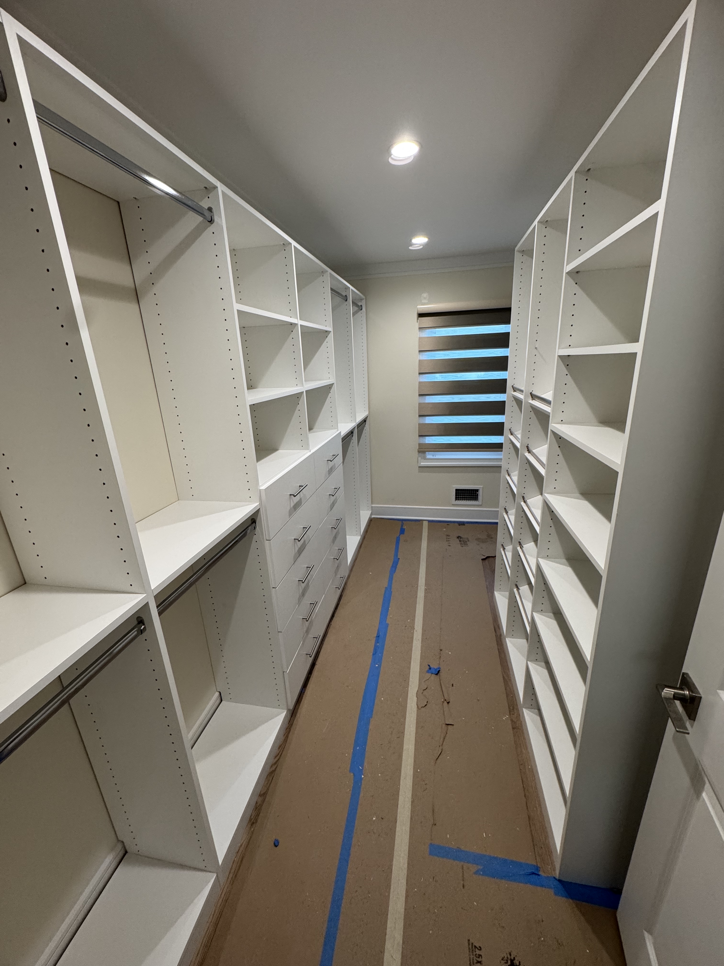 Big Walk-In custom closet project by Captain Chris's Closets on Long Island