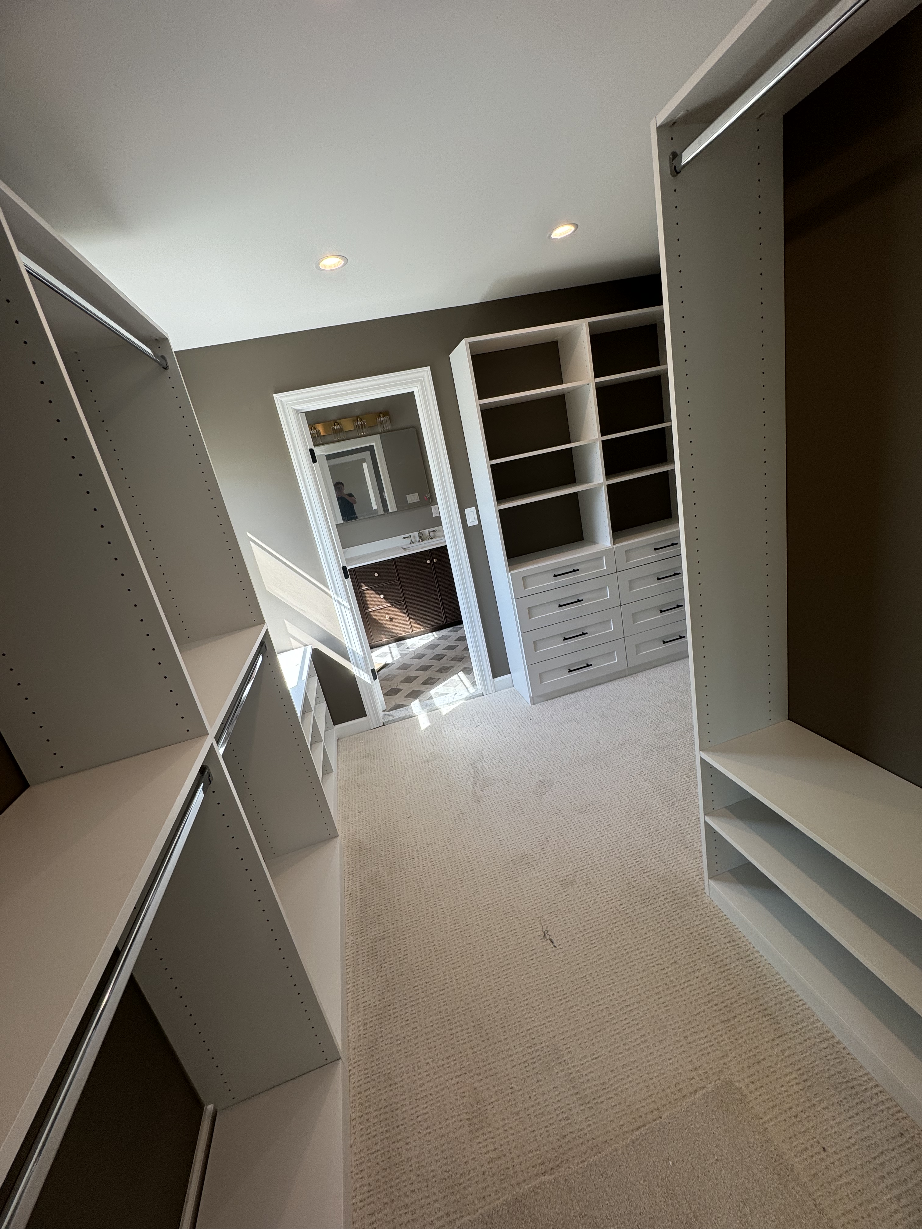 Big Walk-In custom closet project by Captain Chris's Closets on Long Island