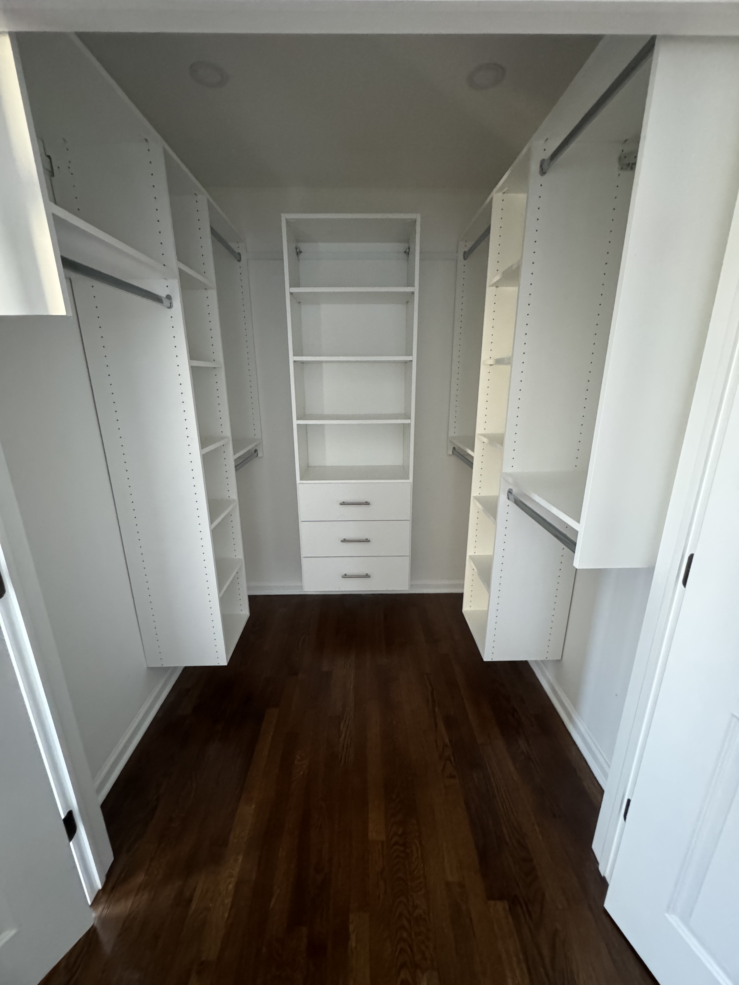 Big Walk-In custom closet project by Captain Chris's Closets on Long Island