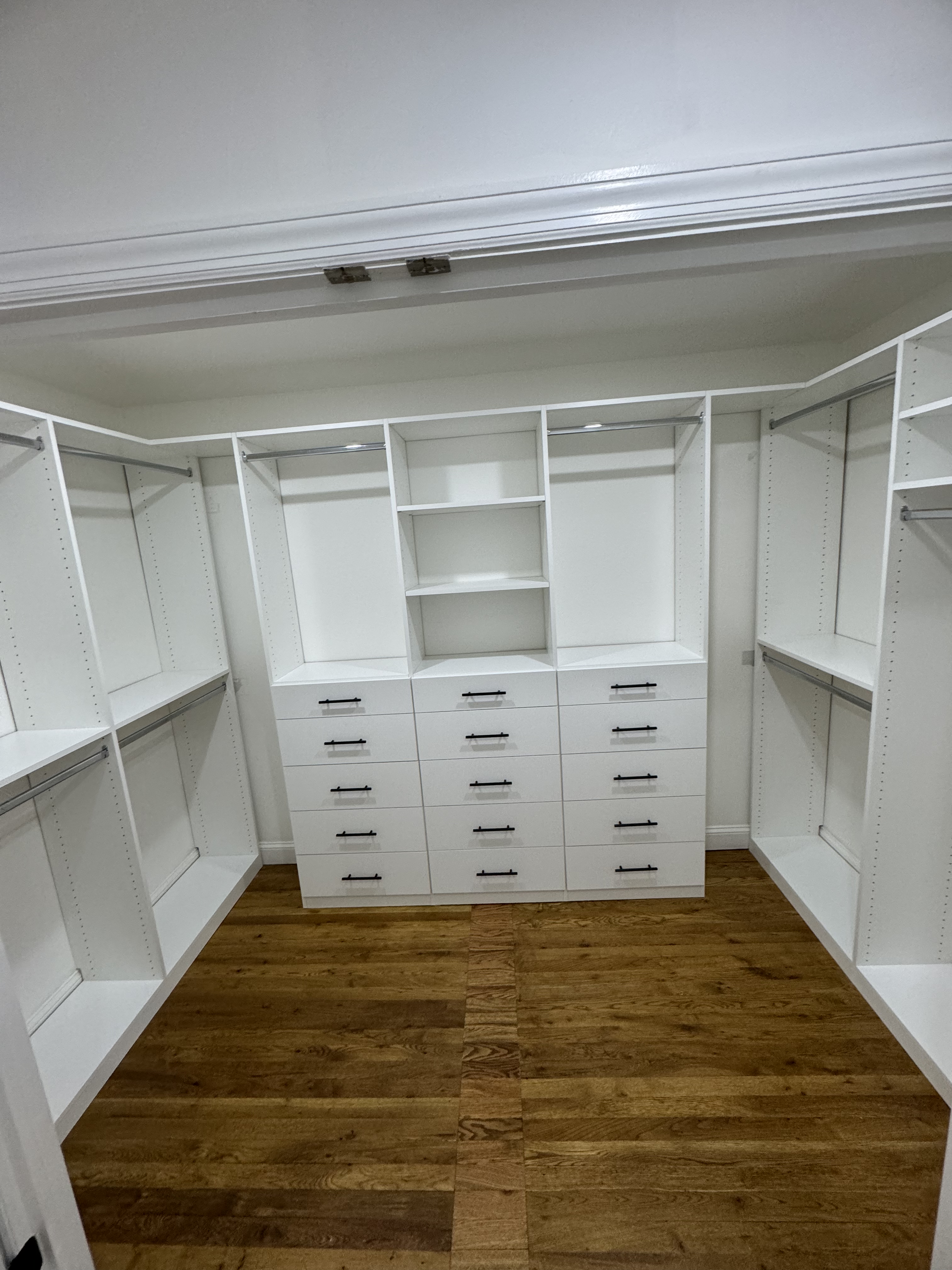 Big Walk-In custom closet project by Captain Chris's Closets on Long Island