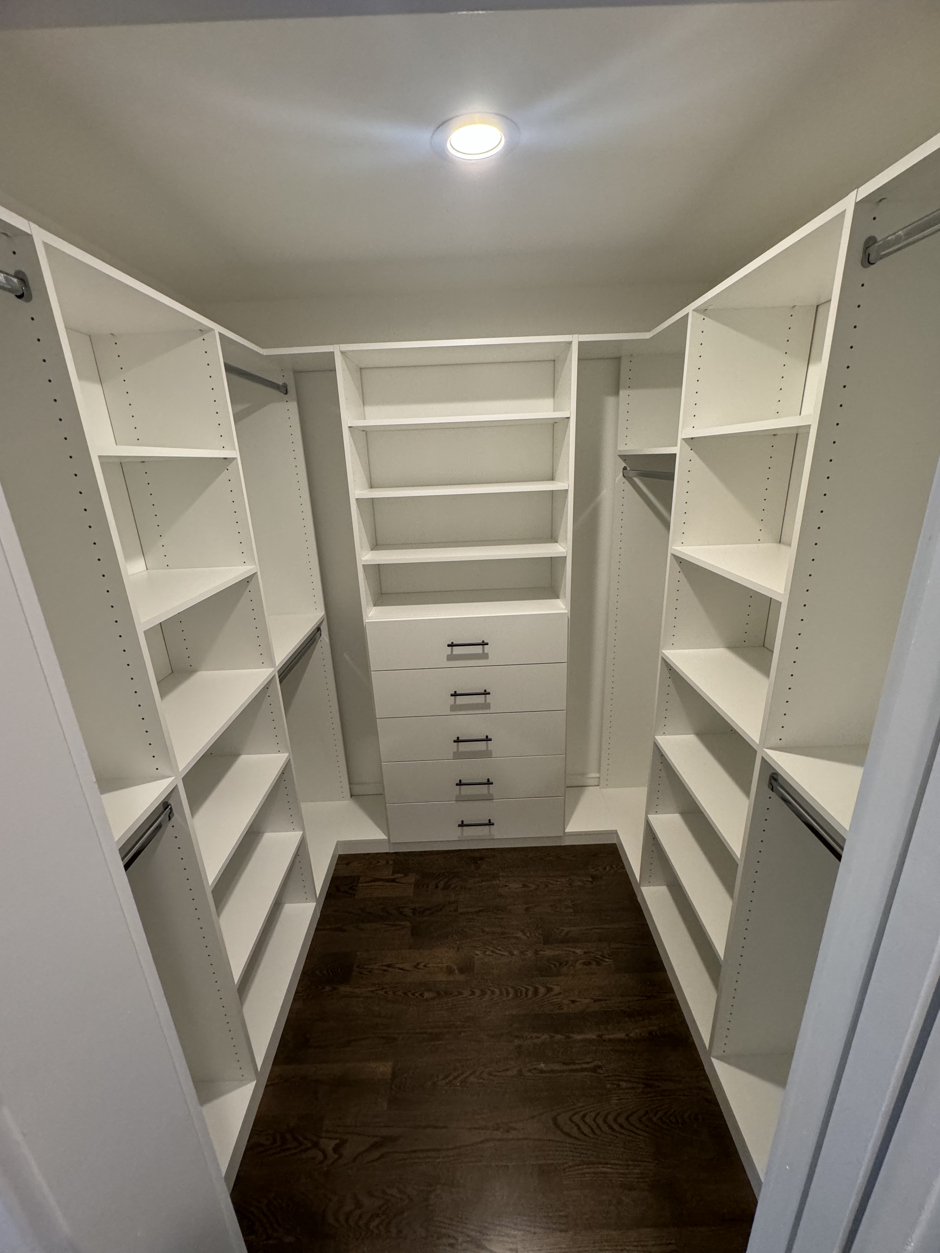Big Walk-In custom closet project by Captain Chris's Closets on Long Island