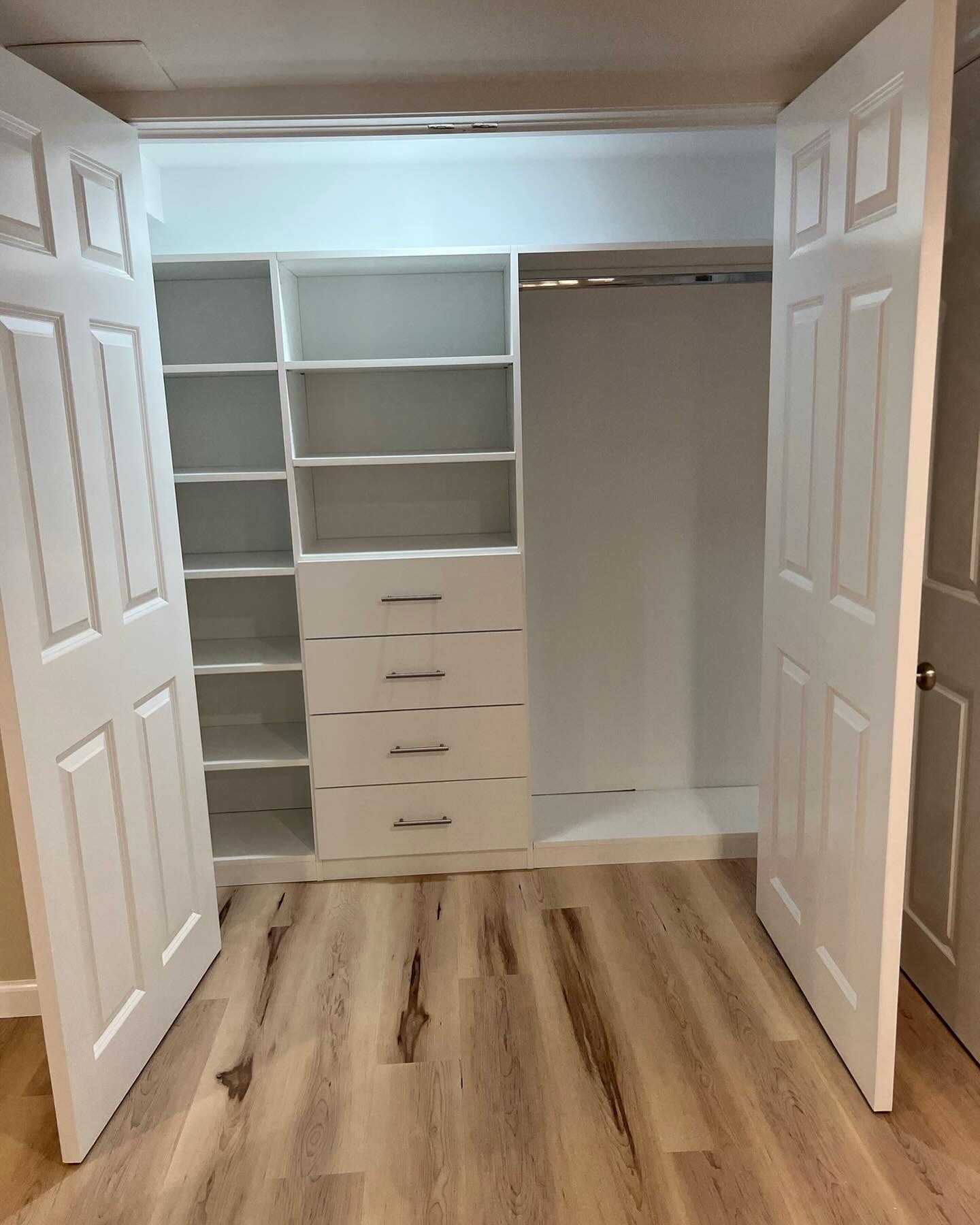 Reach-In custom closet project by Captain Chris's Closets on Long Island