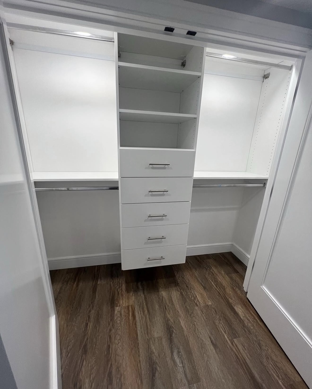 Reach-In custom closet project by Captain Chris's Closets on Long Island