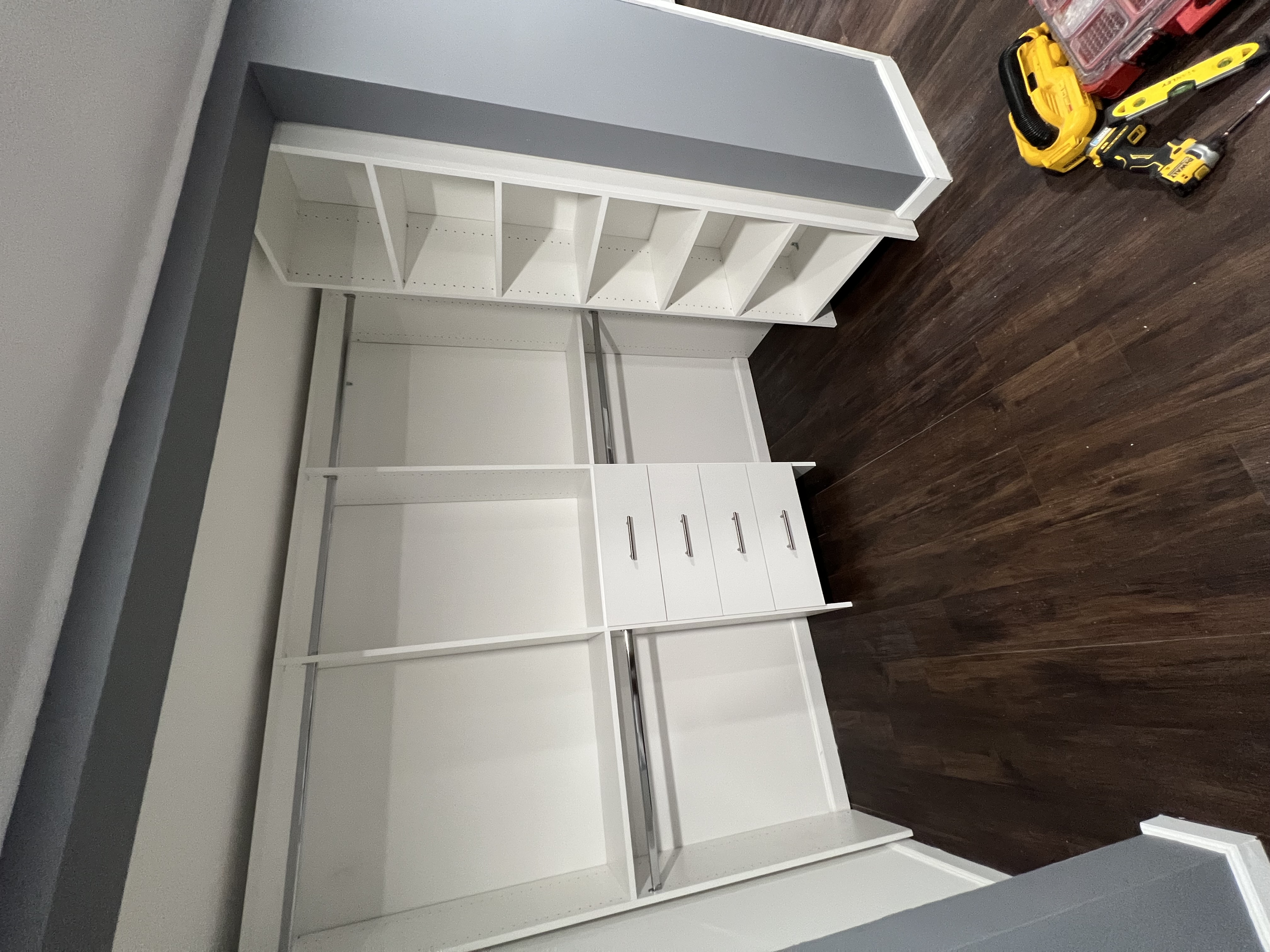 Reach-In custom closet project by Captain Chris's Closets on Long Island
