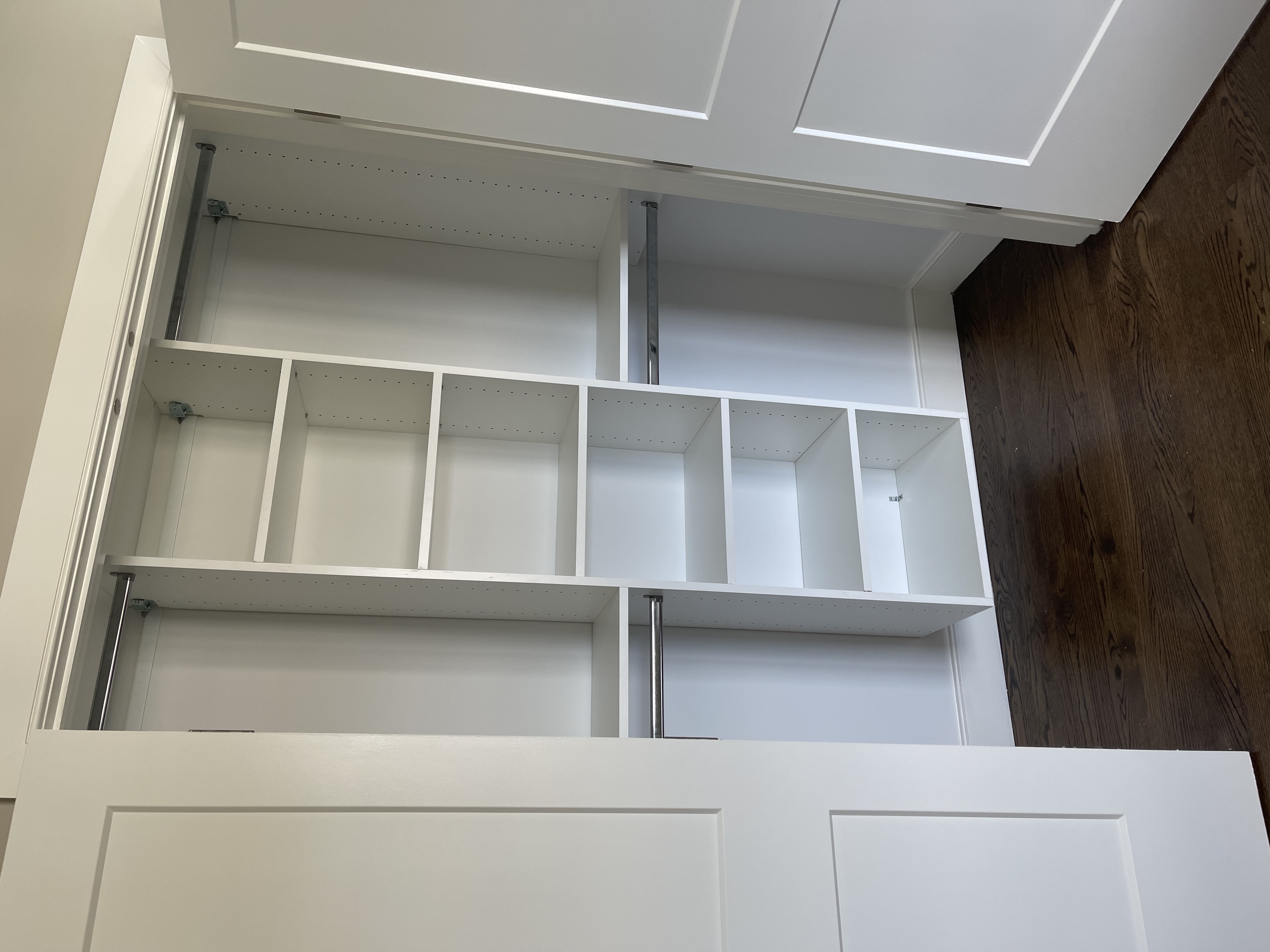 Reach-In custom closet project by Captain Chris's Closets on Long Island