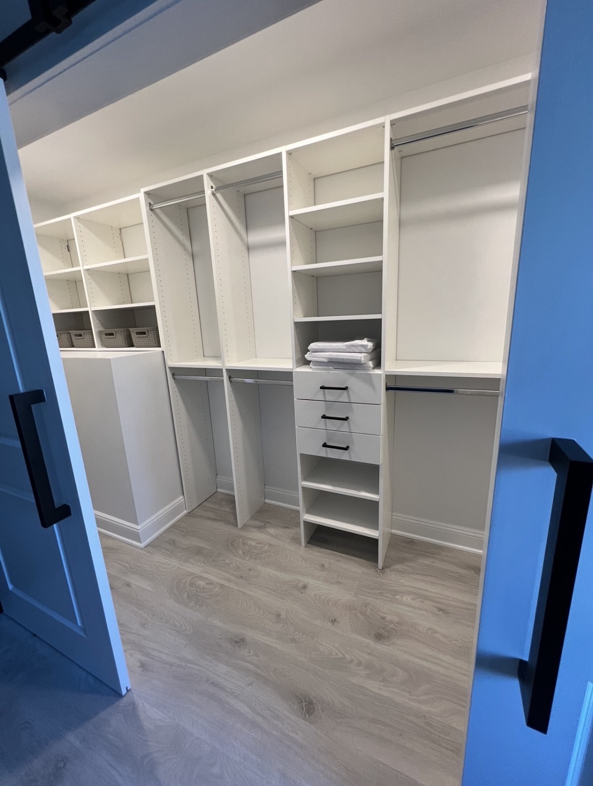 Reach-In custom closet project by Captain Chris's Closets on Long Island